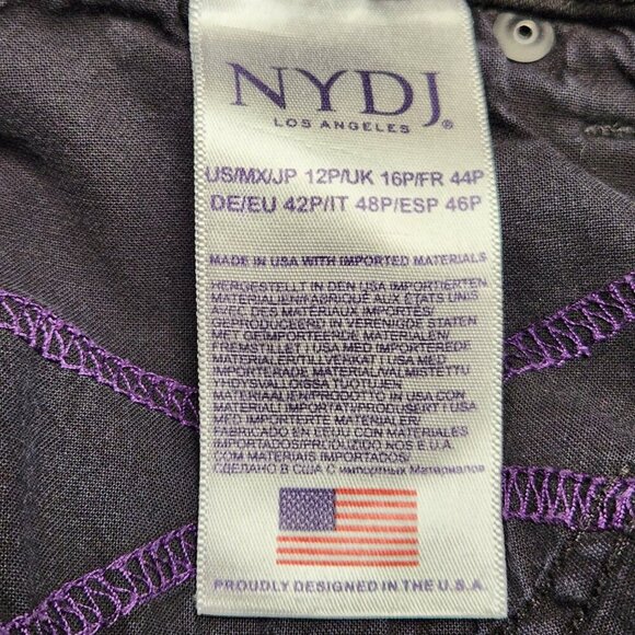 NYDJ Ami Skinny Leggings Denim Jeans Women's 12P Black Stretch Mid Rise Pants - Picture 11 of 12